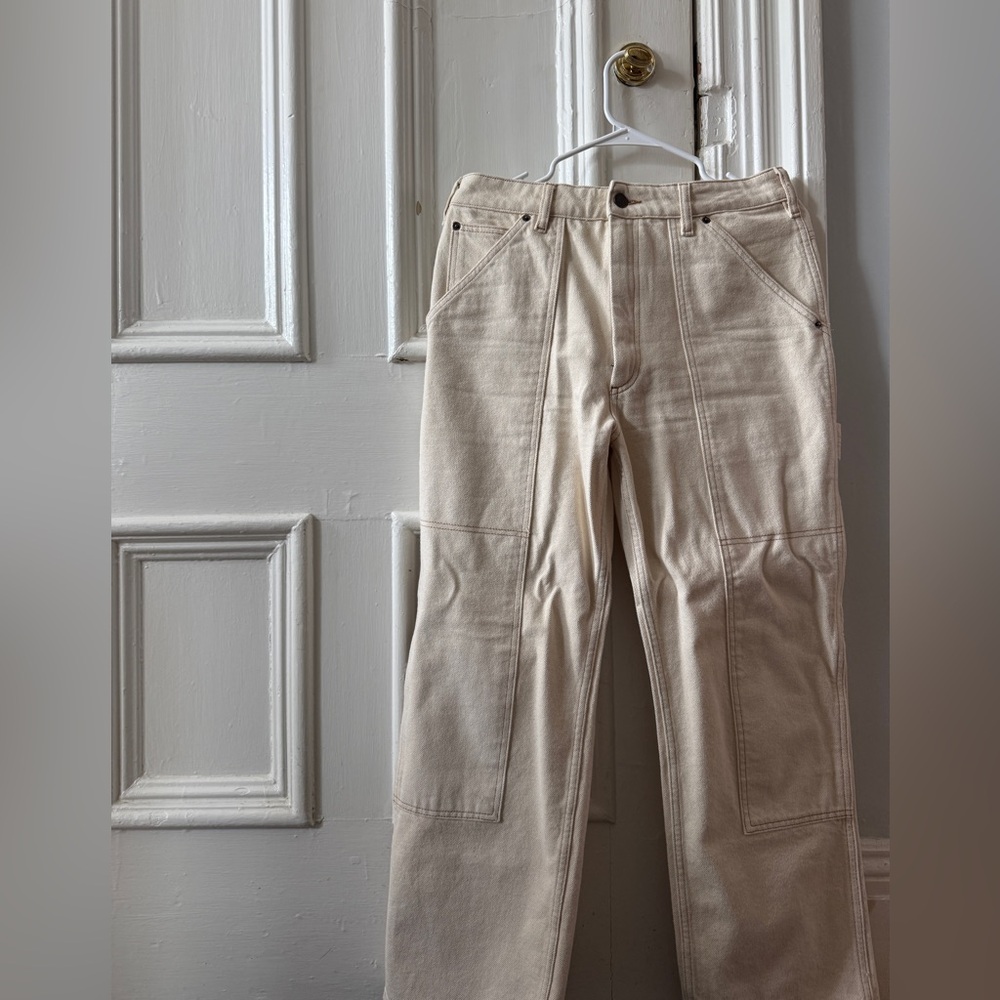 Loeffler Randall Women’s Molly Workwear Jean Natural Beige Cargo Jeans